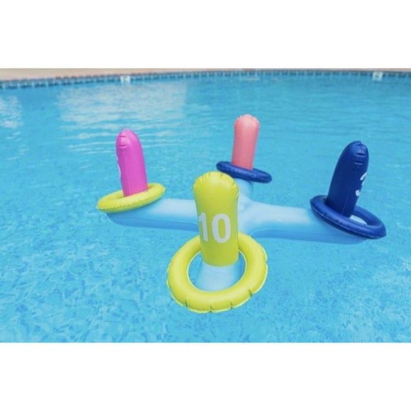 PoolCandy Inflatable Ring Toss 7.7" Length x 1.75" Width x 10.2" Height $34 - Picture 6 of 7